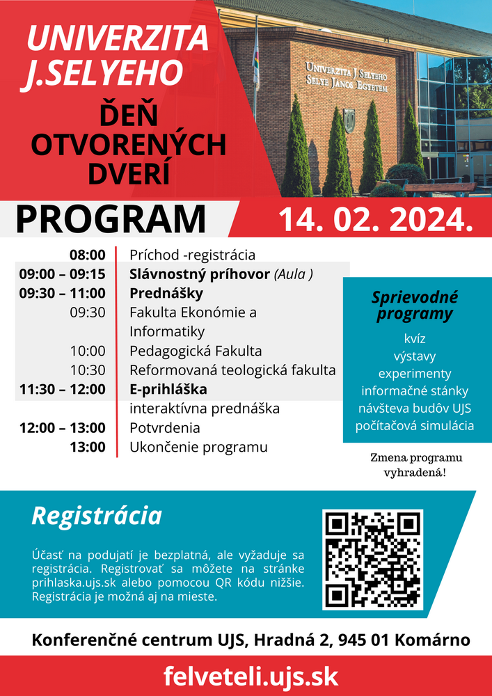 Meghívó - Selye János Egyetem Nyílt Napja